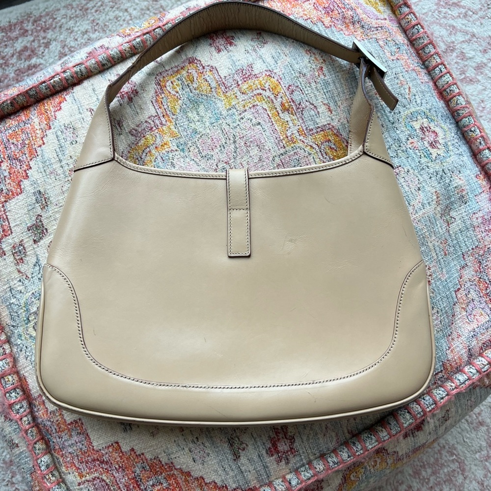 Gucci Beige Leather Hobo Bag with Silver Hardware - Picture 2 of 14